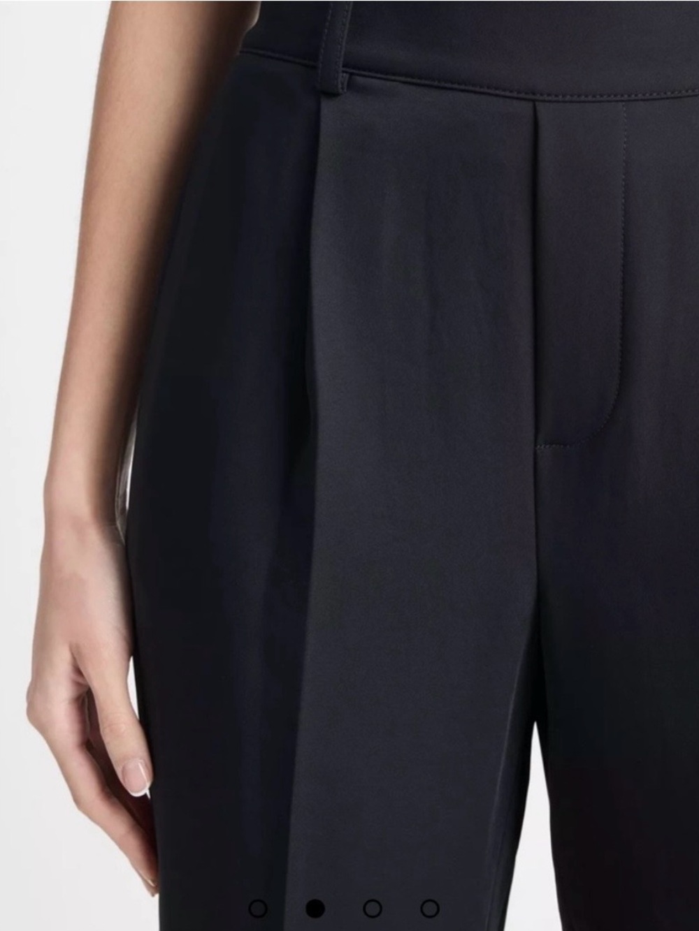 Vince Pleated Pull-On Tapered Leg Pants Cropped Women’s Black Size XS - Picture 4 of 13